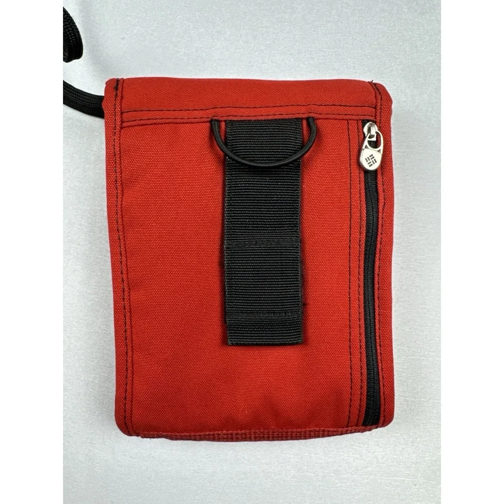Columbia Ditty Pouch Red Neck Wallet Travel Passport ID Holder Crossbody Bag